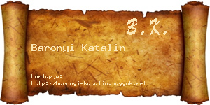 Baronyi Katalin névjegykártya
